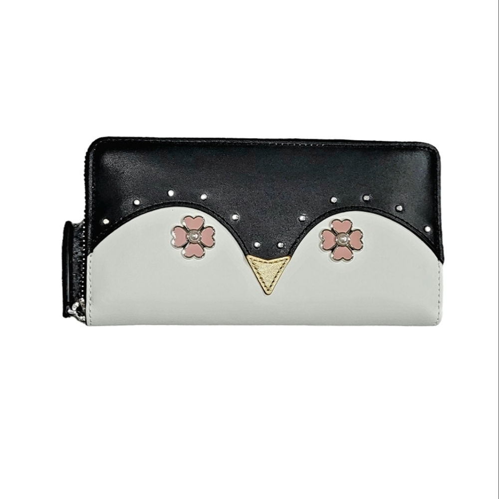 Kate Spade Frosty Penguin Leather Continental Zip Wallet